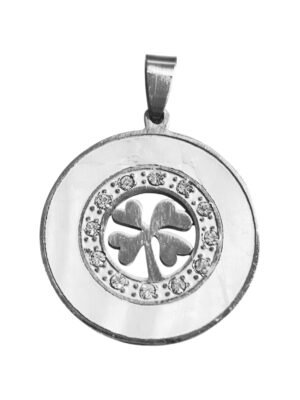 Clover pendant in stainless steel 25mm