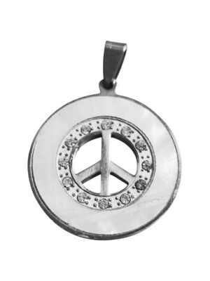 Peace sign pendant in stainless steel