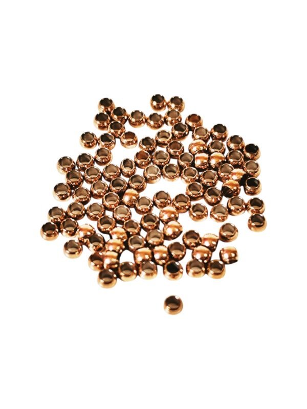290x Ball Crimps, Stainless Steel, Rose Gold, 2mm