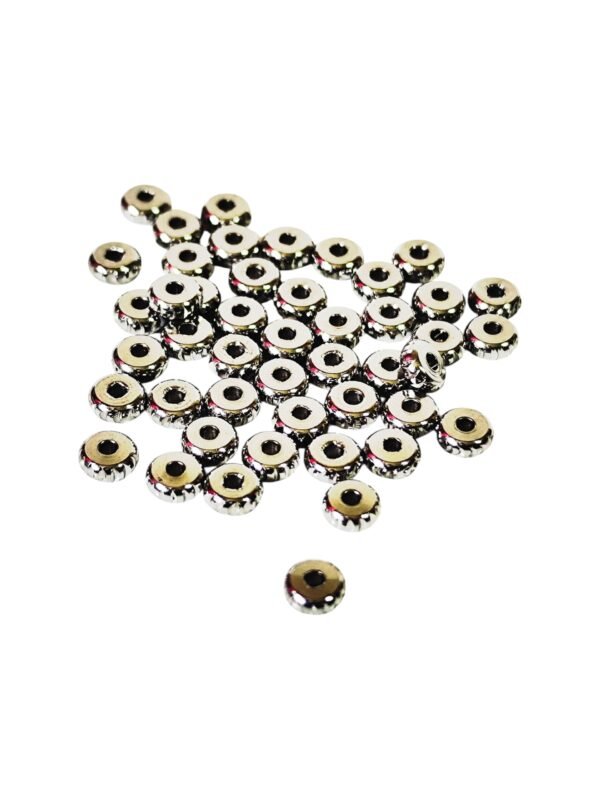 45 x Washer beads w Edge Texture, Stainless steel, 2x4mm - Image 2