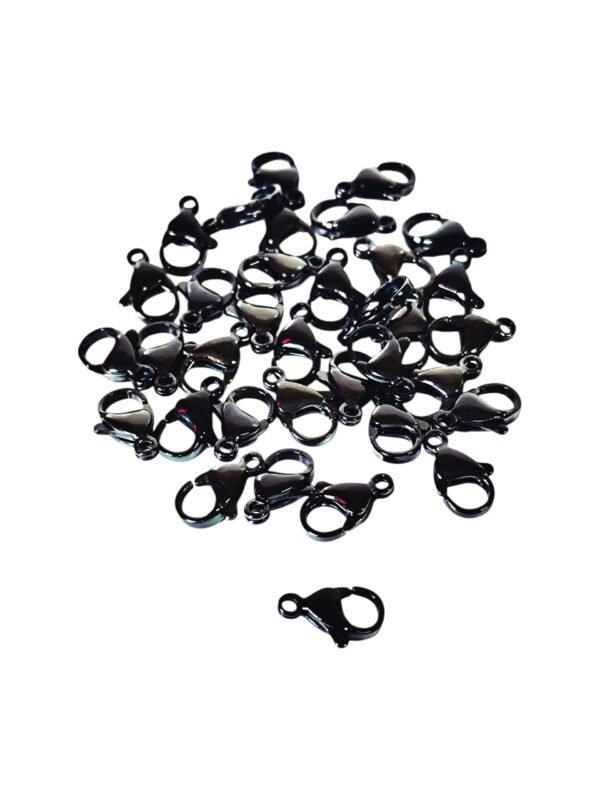 33 pcs Stainless steel Black lobster clasp 13mm - Image 4