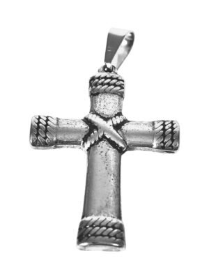 Stainless Steel Pendant, Cross 53mm incl Bail