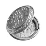 Round locket in stamped stainless steel