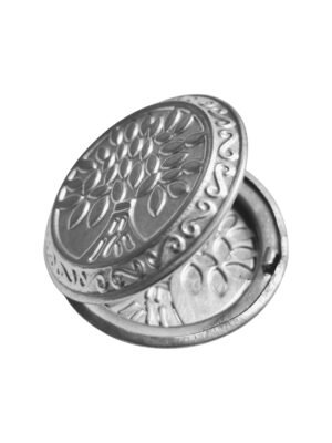 Round locket in stamped stainless steel