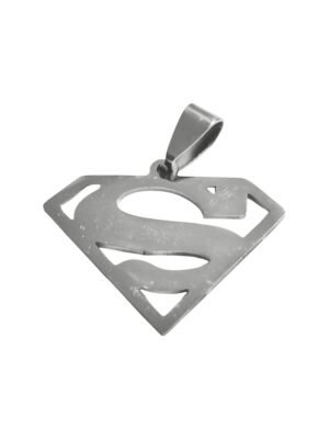 Superman pendant in stainless steel