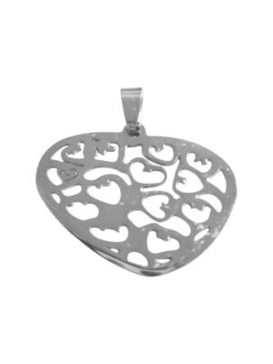 Large multiple heart pendant in stainless steel