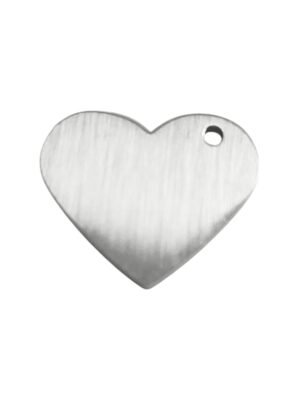 heart charm in stainless steel
