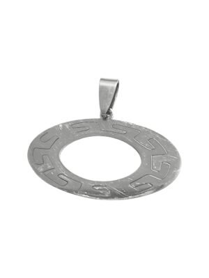 Inscribed oval in stainless steel pendant