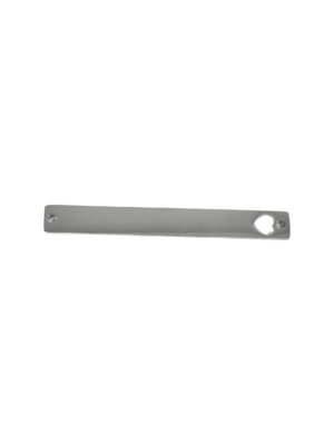 Bar connector with heart in stainless steel