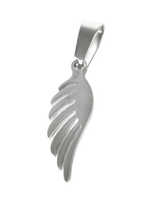 Feather pendant in stainless steel