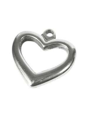 Rounded heart pendant in atainless steel