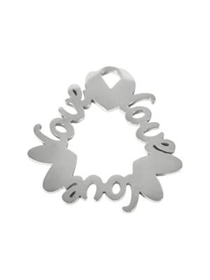 3 love, 3 heart pendant in stainless steel