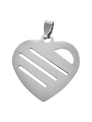 Louvre heart pendant in stainless steel