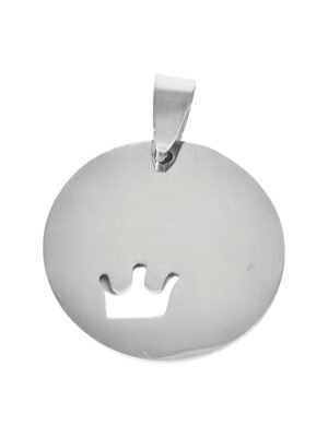 Crown in disc tag in stainless steel