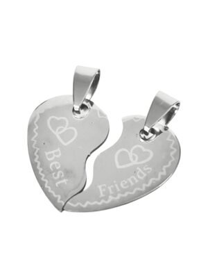 Heart couples pair of pendants 25mm, Best Friends