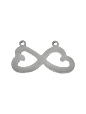 Double heart connector in stainless steel