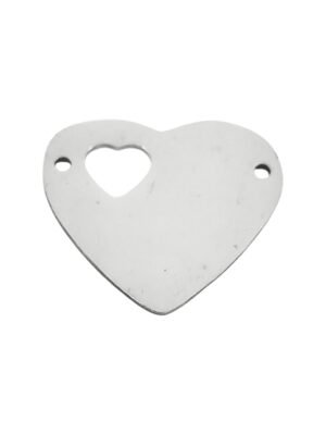 Heart cut-out in heart Connector, 18mm