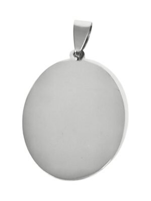 Oval tag in stainless steel with bail