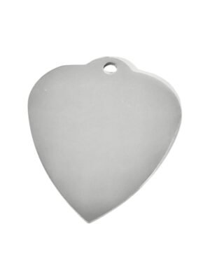 Heart charm in stainless steel