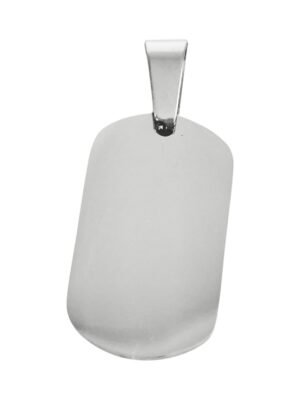 Tag in stainless steel with bail