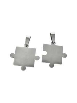 Couples pair of puzzle pendants 21mm