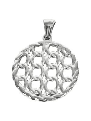 Chainlink Round Pendant in stainless steel, 22mm round