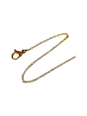 Cable chain 3mm wide, Gold Stainless steel, 45cm long