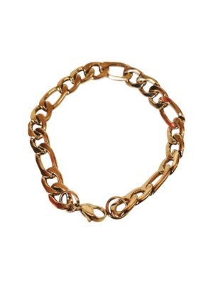 Gold Stainless-steel Figaro Chain bracelet, 190x9mm