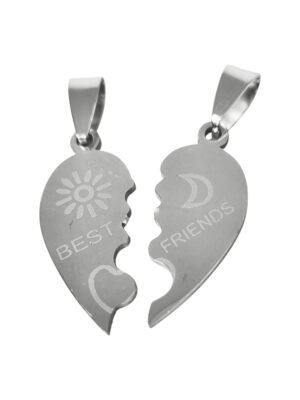 Best friends couples pendant in stainless steel