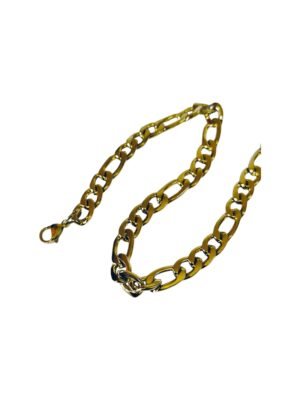 Figaro chain 10mm wide, Gold Stainless steel, 60cm long