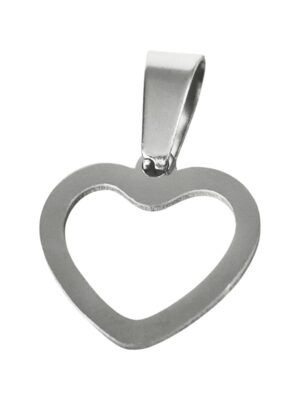 Heart cut-out pendant in stainless steel