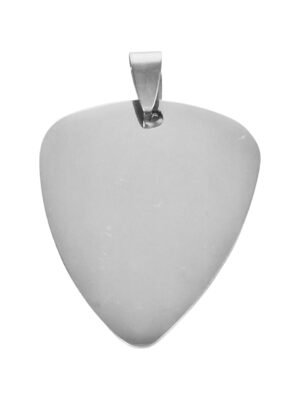 Guitar pick pendant in stainless steel