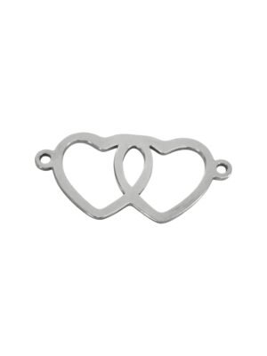 Double heart connector in stainless steel