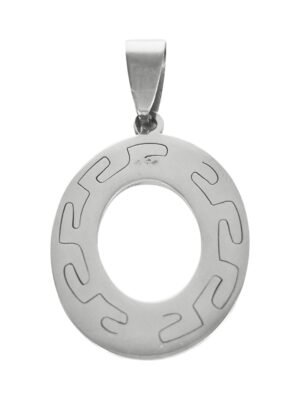 Circle pendant with insciption pendant in stainless steel