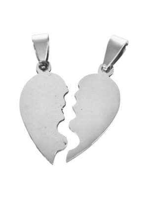 Heart couples pendant in stainless steel