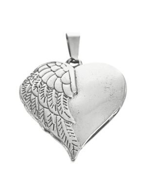 Rounded Heart Pendant in stainless steel, 29mm no bail