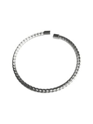Stainless-steel woven cable bangle 55mm