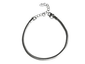 Stainless-steel Snake Chain bracelet, 17cmx3mm w extender chain