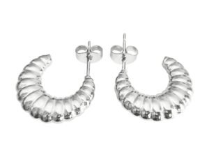 Ribbed Hoop Earring pair