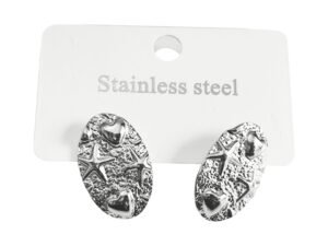 Hear and star stud earring pair