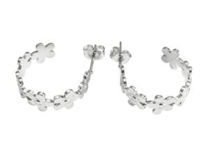 Daisy flower hoop eaaring pair