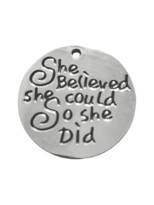She believed she could do it so she did it pendant in stainless steel