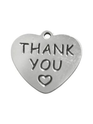 Thank you pendant in stainless steel