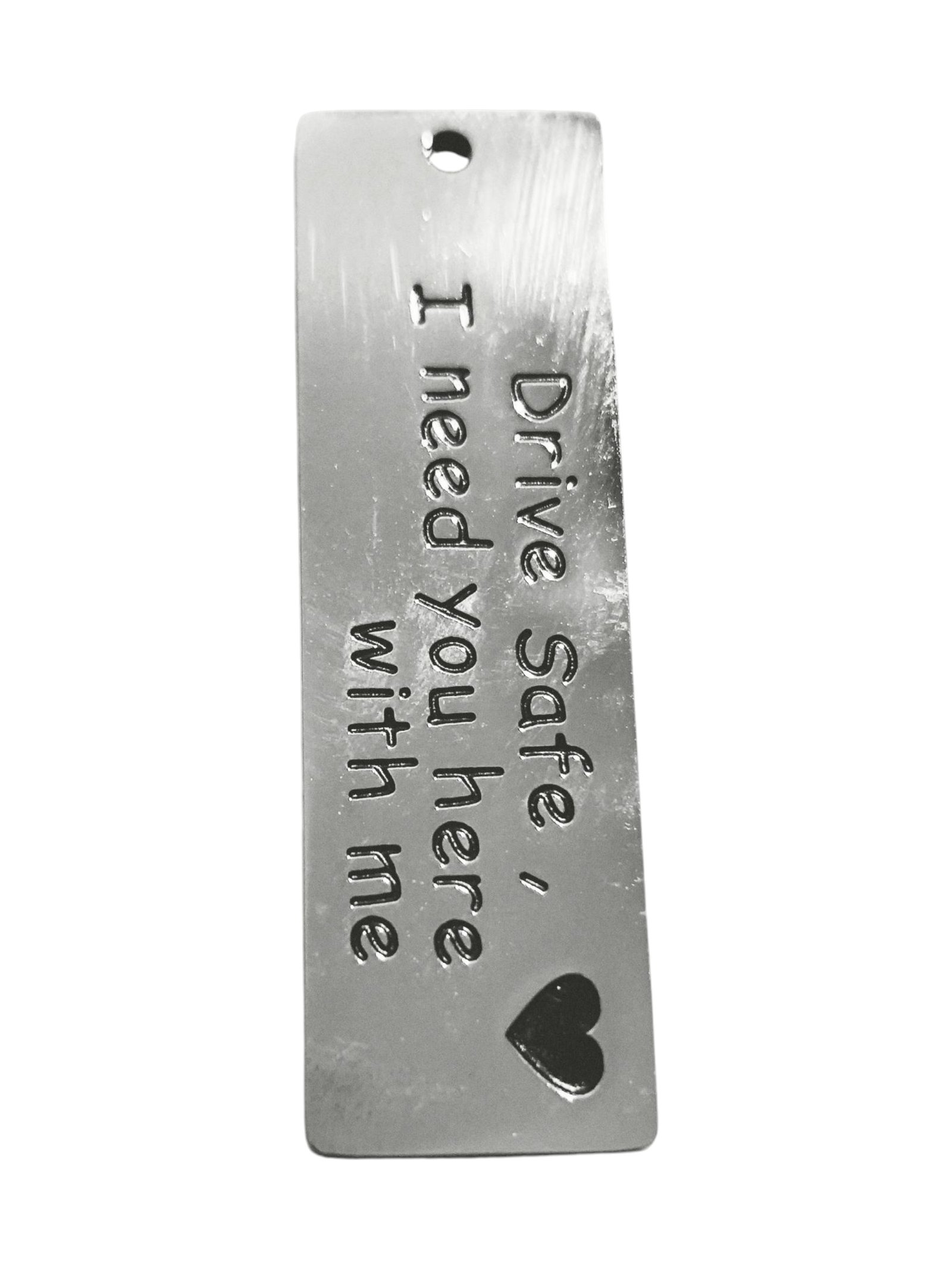 Drive safely pendant in stainless steel