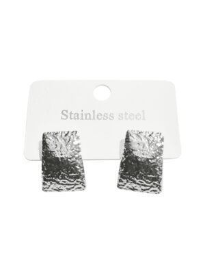 Textured curved earrings stainless steel