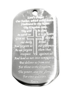 Lords prayer dog tag style pendant