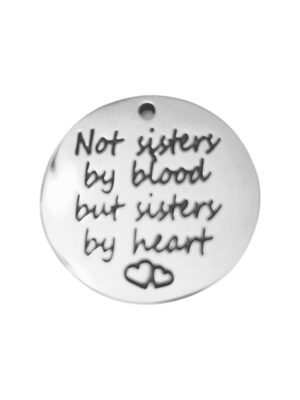 Sisters Pendant in stainless steel, 25mm excl bail