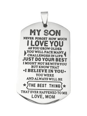 My Son Pendant in stainless steel, 50mm excl bail