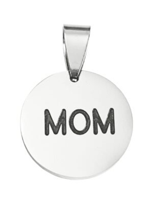 Mom Pendant in stainless steel, 18mm excl bail