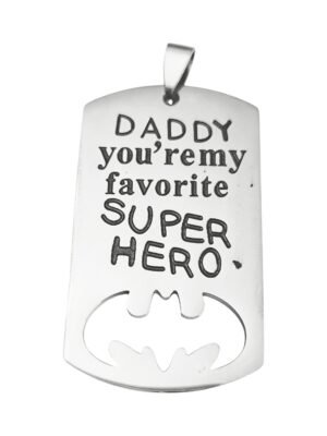 Super Hero Pendant in stainless steel, 50mm excl bail